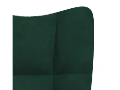Cadeira de baloiço com banco veludo verde-escuro