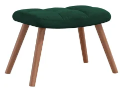 Cadeira de baloiço com banco veludo verde-escuro