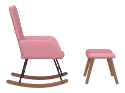 Cadeira de baloiço com banco veludo rosa