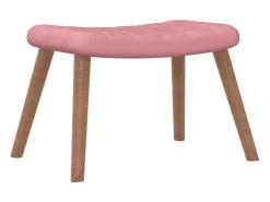 Cadeira de baloiço com banco veludo rosa