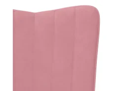 Cadeira de baloiço com banco veludo rosa