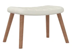Cadeira de baloiço com banco veludo branco nata