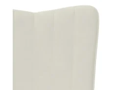 Cadeira de baloiço com banco veludo branco nata