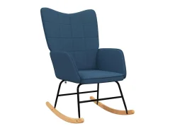 Cadeira de baloiço com banco tecido azul