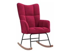 Cadeira de baloiço com banco veludo vermelho tinto