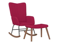 Cadeira de baloiço com banco veludo vermelho tinto