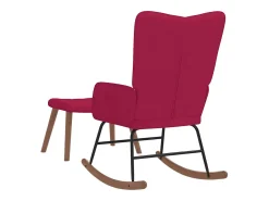 Cadeira de baloiço com banco veludo vermelho tinto
