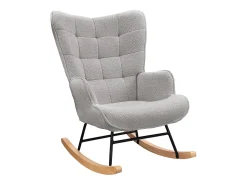 Cadeira de baloiço para adulto - Cadeira de baloiço ergonómica para exterior - para sala de estar - jardim - quarto - cinzento