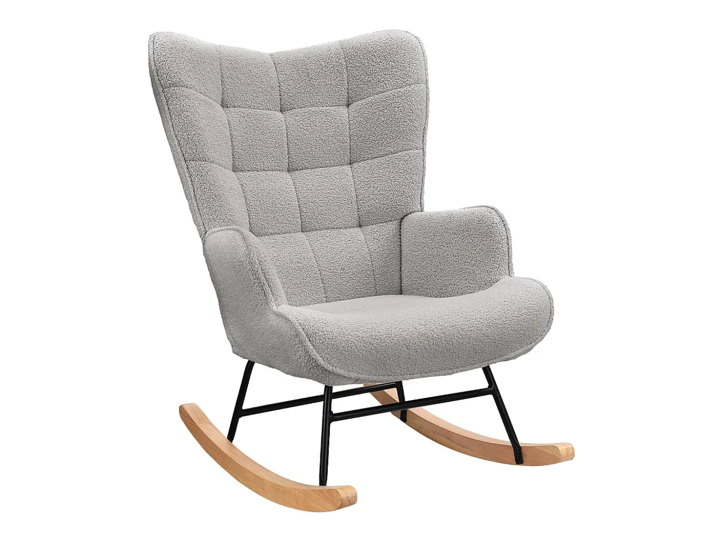 Cadeira de baloiço para adulto - Cadeira de baloiço ergonómica para exterior - para sala de estar - jardim - quarto - cinzento