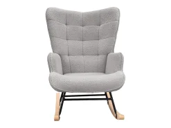 Cadeira de baloiço para adulto - Cadeira de baloiço ergonómica para exterior - para sala de estar - jardim - quarto - cinzento