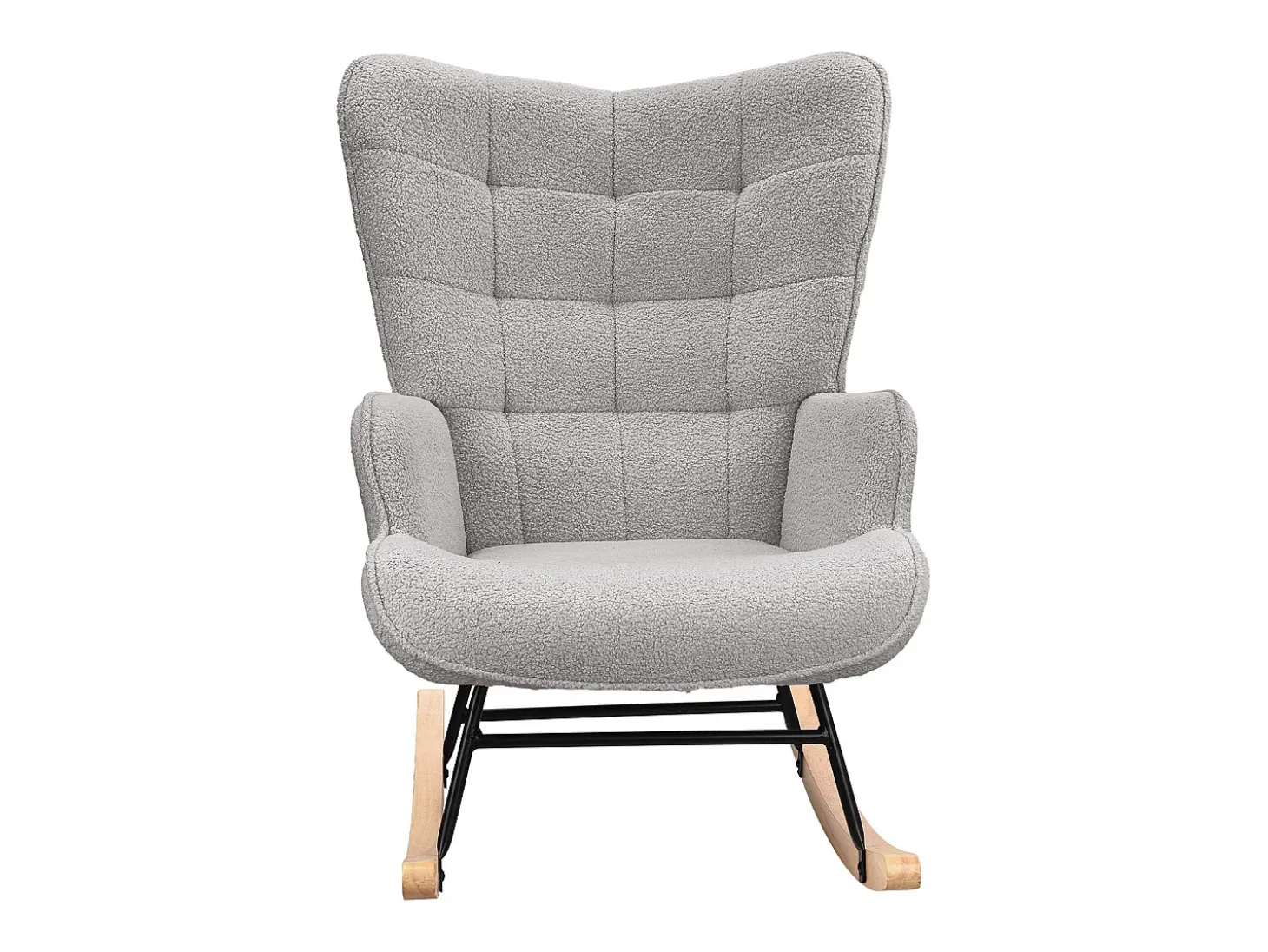 Cadeira de baloiço para adulto - Cadeira de baloiço ergonómica para exterior - para sala de estar - jardim - quarto - cinzento