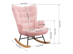 Cadeira de baloiço para adulto - Cadeira de baloiço ergonómica para exteriores - para sala de estar - Jardim - Quarto - Rosa