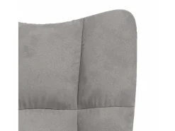 Cadeira de baloiço veludo cinzento-claro