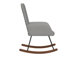 Cadeira de baloiço veludo cinzento-claro