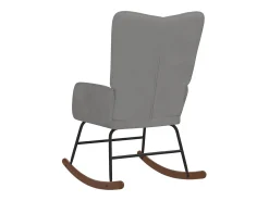 Cadeira de baloiço veludo cinzento-claro