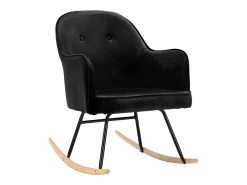 Cadeira de baloiço veludo preto