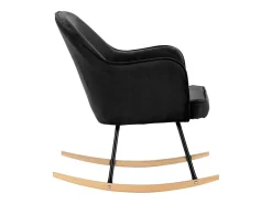 Cadeira de baloiço veludo preto