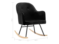 Cadeira de baloiço veludo preto