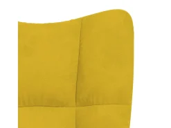 Cadeira de baloiço veludo amarelo mostarda