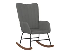 Cadeira de baloiço veludo cinzento-escuro