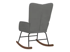 Cadeira de baloiço veludo cinzento-escuro