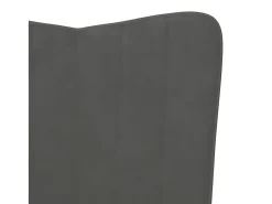 Cadeira de baloiço veludo cinzento-escuro