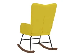 Cadeira de baloiço veludo amarelo mostarda
