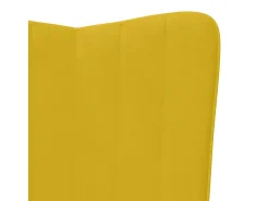 Cadeira de baloiço veludo amarelo mostarda