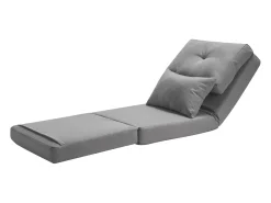 Cadeira de Chão SucceBuy Cadeira de Chão Convertível com 5 Posições Ajustáveis, Sofá-Cama Estofado com Encosto Ajustável, Estrutura Metálica e Almofada