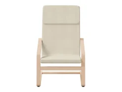 Cadeira de descanso com banco p/ pés tecido cor creme