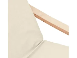 Cadeira de descanso com banco p/ pés tecido cor creme