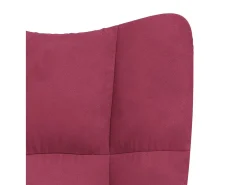 Cadeira de descanso com banco veludo vermelho tinto