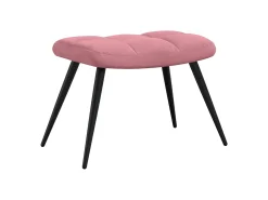 Cadeira de descanso com banco veludo rosa