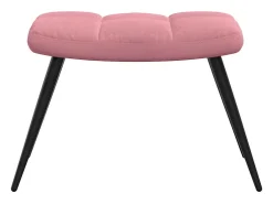 Cadeira de descanso com banco veludo rosa