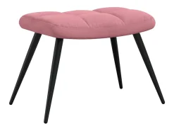 Cadeira de descanso com banco veludo rosa