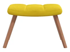 Cadeira de descanso com banco veludo amarelo mostarda