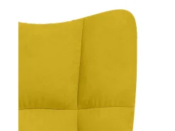Cadeira de descanso veludo amarelo mostarda
