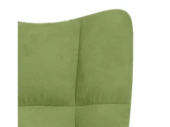 Cadeira de descanso veludo verde-claro