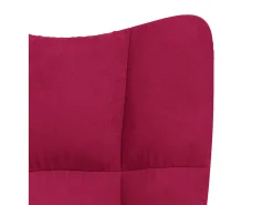 Cadeira de descanso veludo vermelho tinto