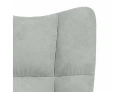Cadeira de descanso veludo cinzento-claro