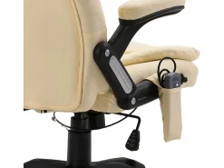 Cadeira de escritório c/ função massagem couro artificial creme