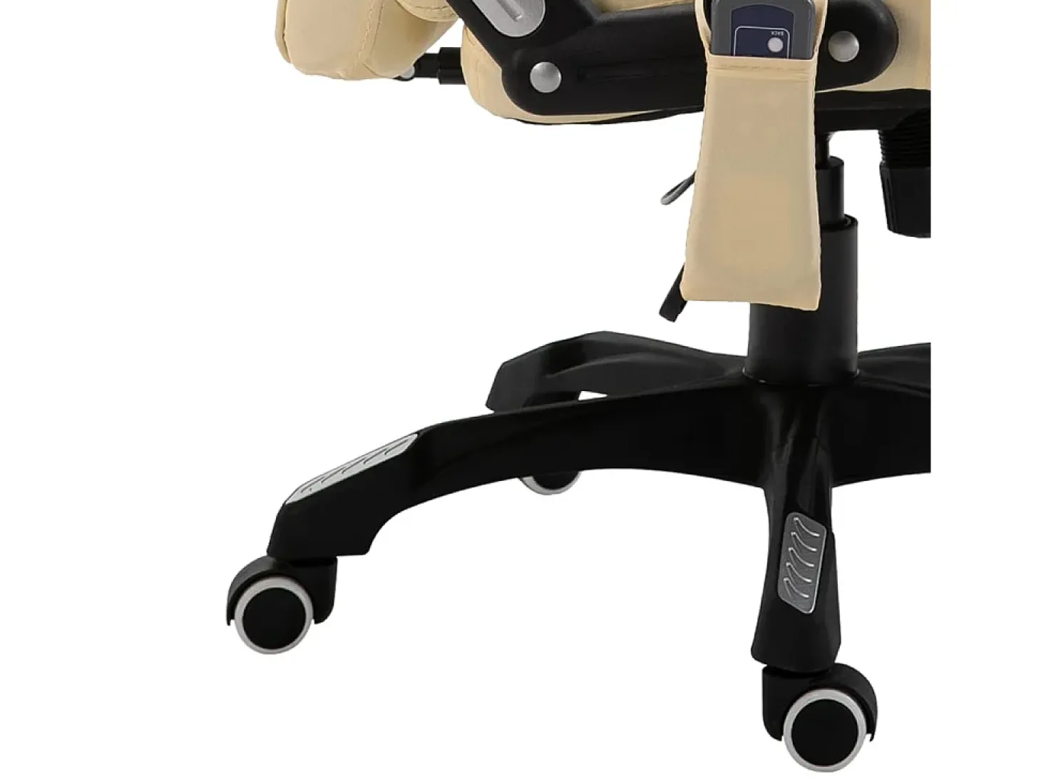 Cadeira de escritório c/ função massagem couro artificial creme