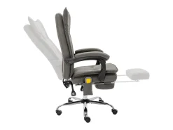 Cadeira de escritório c/ função de massagem tecido cinzento