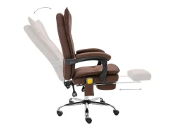 Cadeira de escritório c/ função de massagem tecido castanho