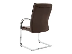 Cadeira de escritório cantilever em couro artificial castanho
