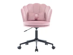 Cadeira de escritório cor-de-rosa, altura ajustável, encosto em forma de pétala
