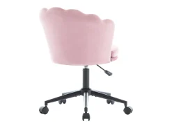 Cadeira de escritório cor-de-rosa, altura ajustável, encosto em forma de pétala