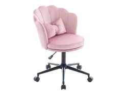 Cadeira de escritório cor-de-rosa, altura ajustável, encosto em forma de pétala