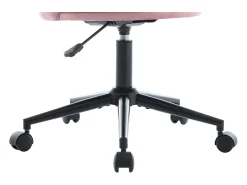 Cadeira de escritório cor-de-rosa, altura ajustável, encosto em forma de pétala