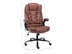 Cadeira de escritório couro artificial castanho-claro
